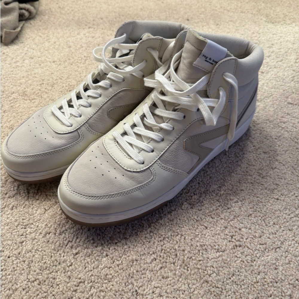 Rag & Bone Retro Court Mid Hi Top Sneaker Frost  Men’s Size EU 42.5 / US 9.5
